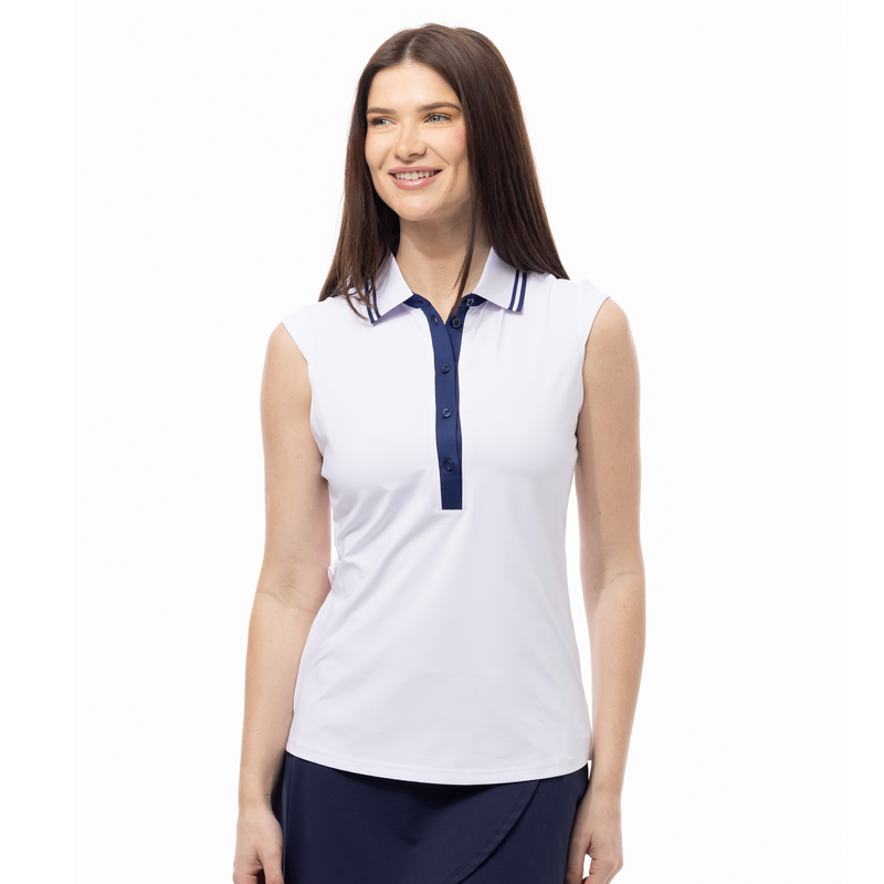 SanSoleil Tipped SolairCool Solid Sleeveless Polo [2026]