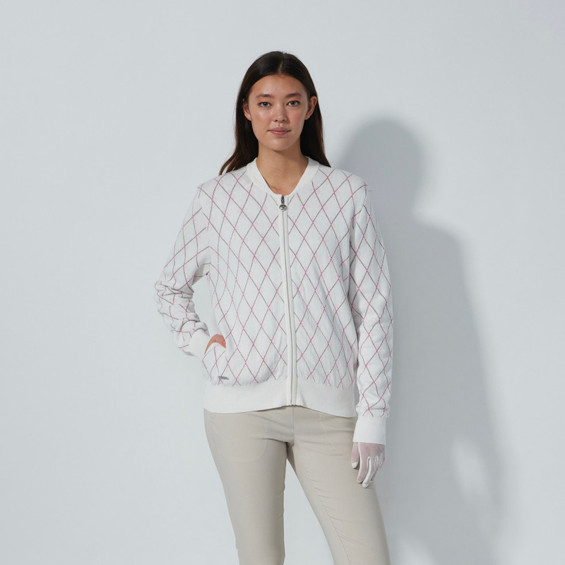 Daily Sports Pink Argyle Cashmere Cardigan Daily Sports Pink Argyle Cashmere Cardigan