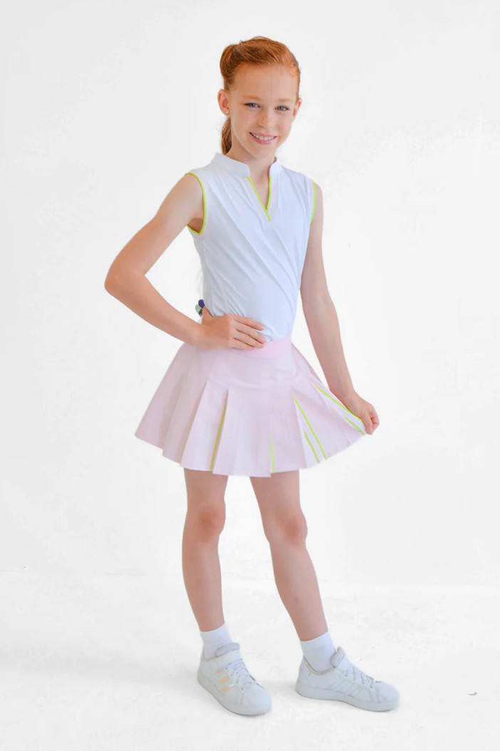 GARB Girls Ember Pink/Lt Green Pleated Skort GARB Girls Ember Pink/Lt Green Pleated Skort