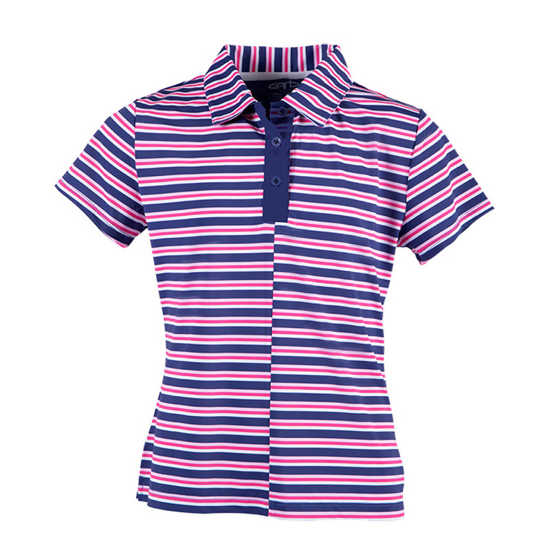 GARB Girls Mira Hot Pink/Navy Short Sleeve Golf Polo GARB Girls Mira Hot Pink/Navy Short Sleeve Golf Polo
