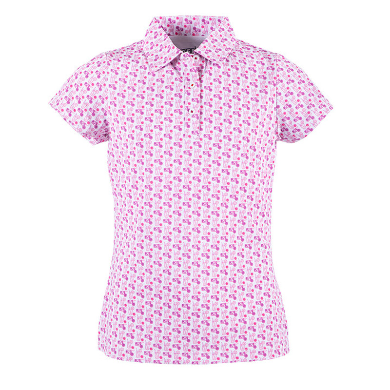 GARB Girls Pink Lemon Short Sleeve Golf Polo GARB Girls Pink Lemon Short Sleeve Golf Polo
