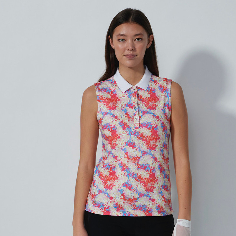 Daily Sports Fusion Glow Intense Coral Sleeveless Polo