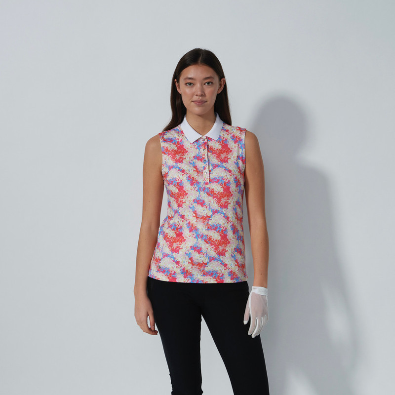 Daily Sports Fusion Glow Intense Coral Sleeveless Polo