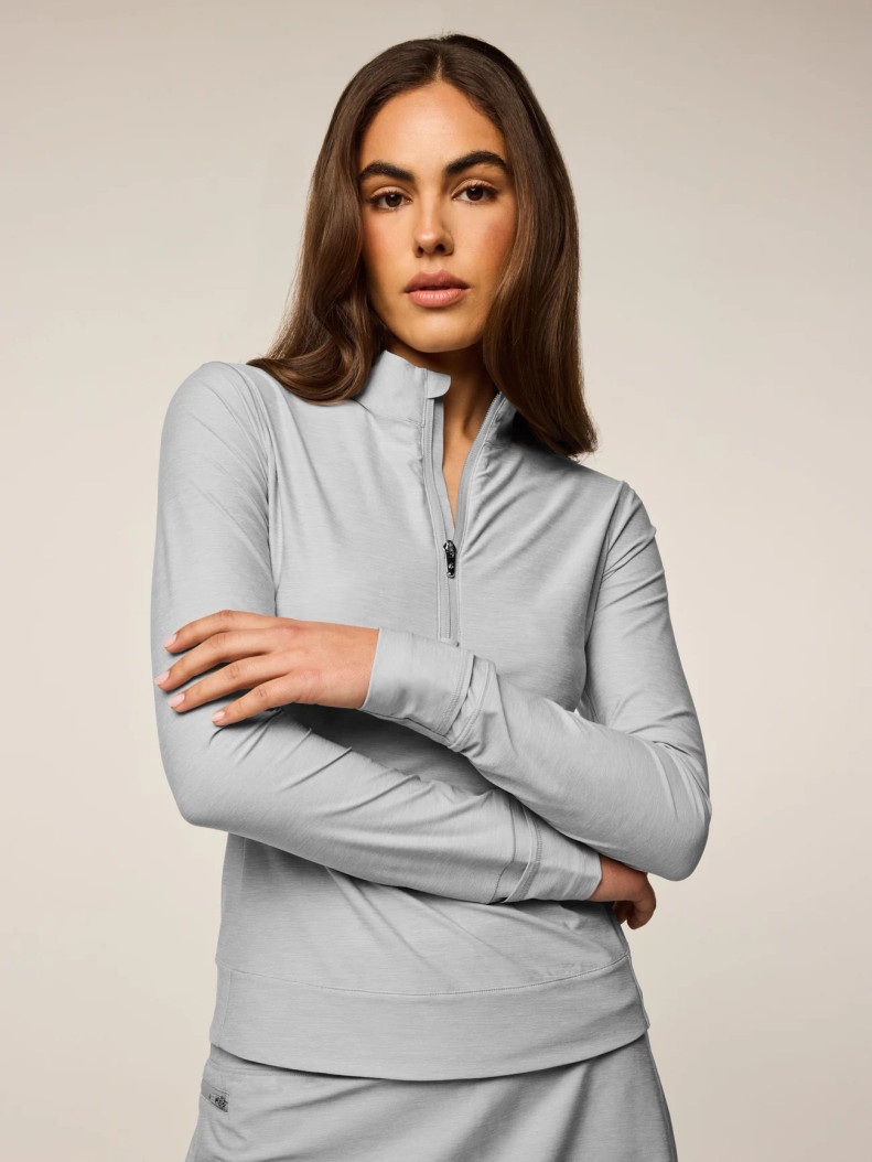 Greyson Halley II Melange Grey Quarter Zip  Greyson Halley II Melange Grey Quarter Zip