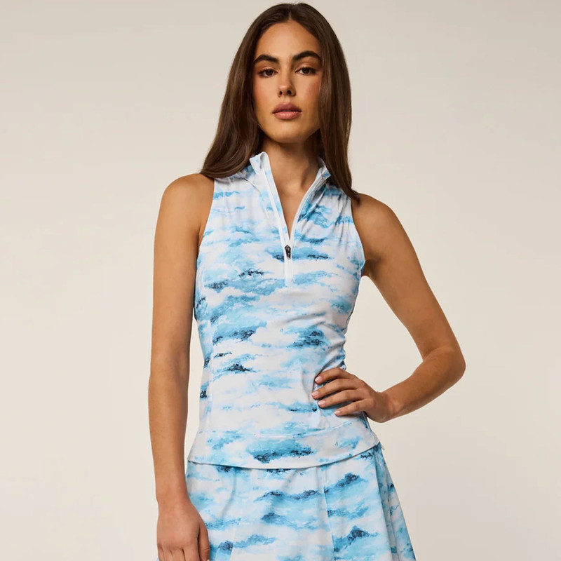 Greyson Painted Clouds Sleeveless Halley Quarter Zip
