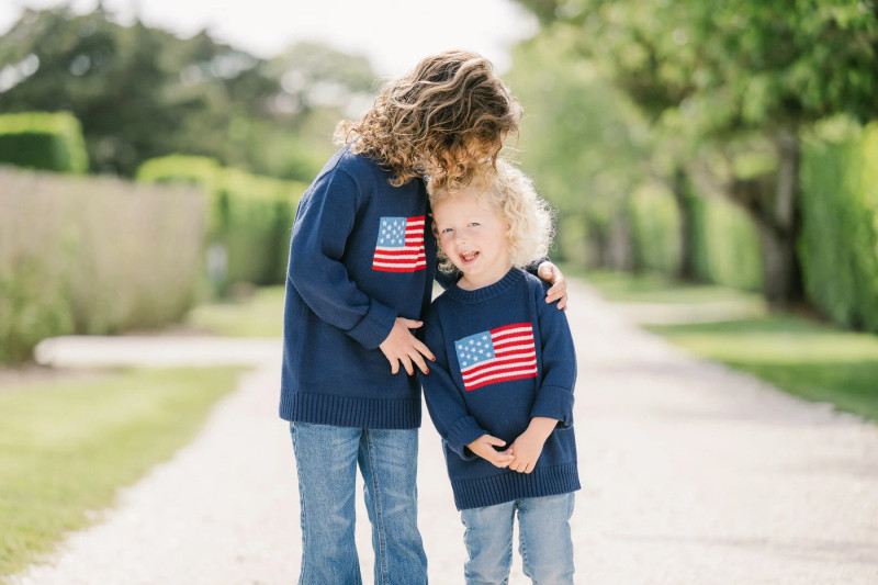 Ellsworth+Ivey Junior American Flag Classic Crewneck