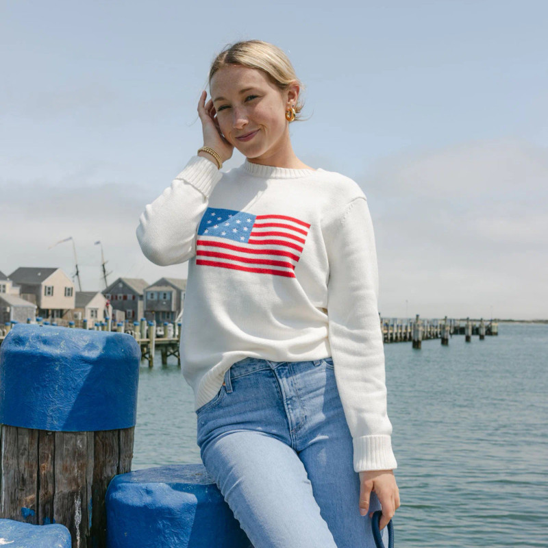 Ellsworth+Ivey American Flag Classic Crewneck