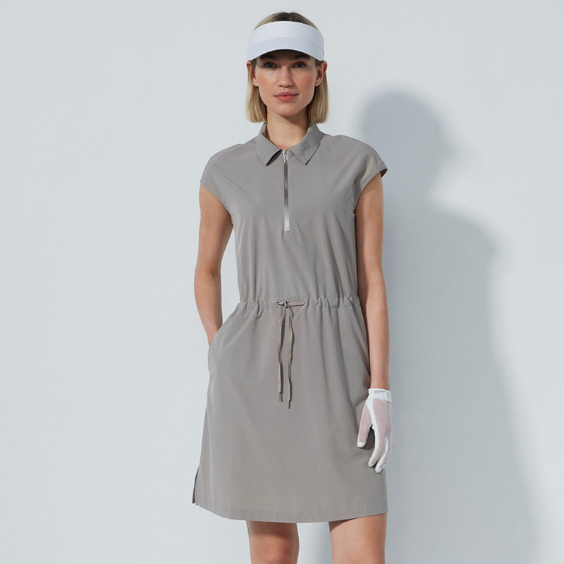 DS Acerra Taupe Cap Sleeve Dress