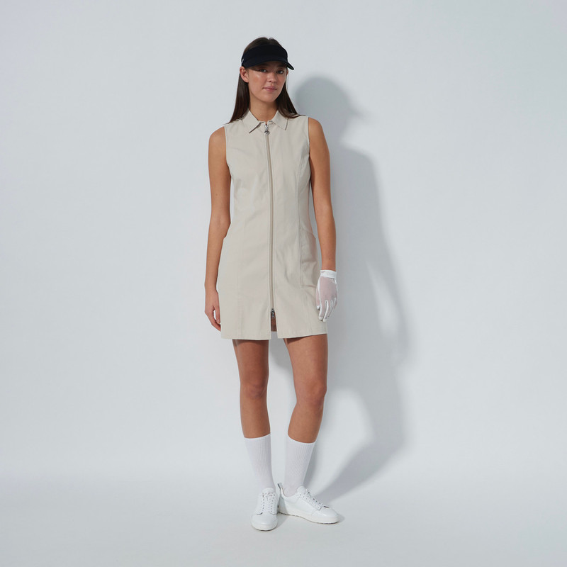 Daily Sports Lyric Raw Beige Sleeveless Dress