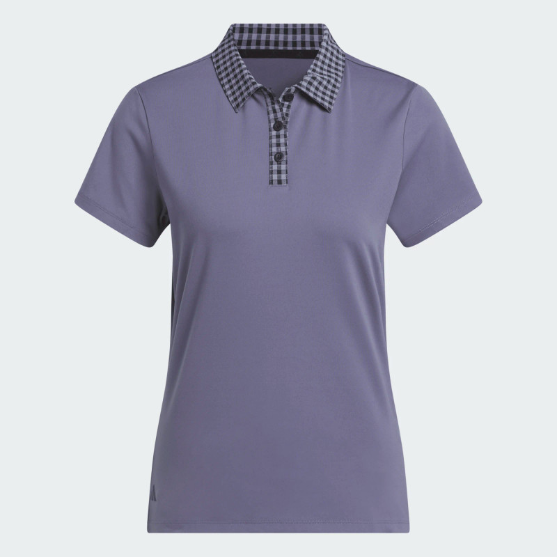 Adidas Gingham Preloved Violet Short Sleeve Polo Adidas Gingham Preloved Violet Short Sleeve Polo