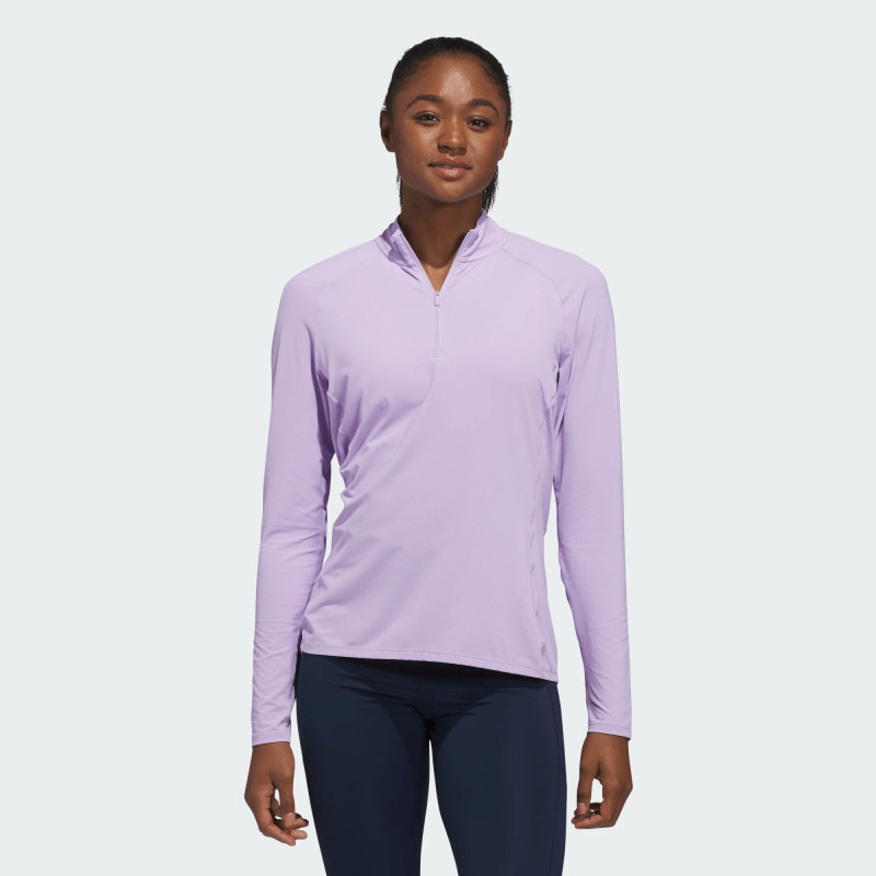 Adidas Powder Plum Long Sleeve Quarter Zip Mock Adidas Powder Plum Long Sleeve Quarter Zip Mock