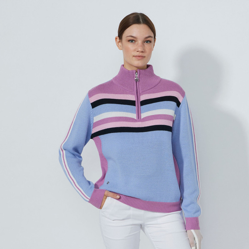 Daily Sports Veronica Stripe Quarter Zip Sweater Daily Sports Veronica Stripe Quarter Zip Sweater