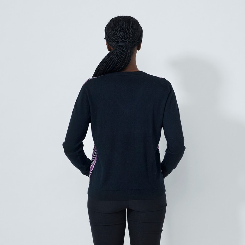 Daily Sports Delusion Black/Veronica V-Neck Sweater[F25]