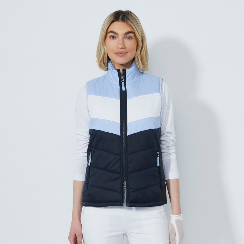 Daily Sports Block-Striped Navy/Heron Blue Padded Vest Daily Sports Block-Striped Navy/Heron Blue Padded Vest
