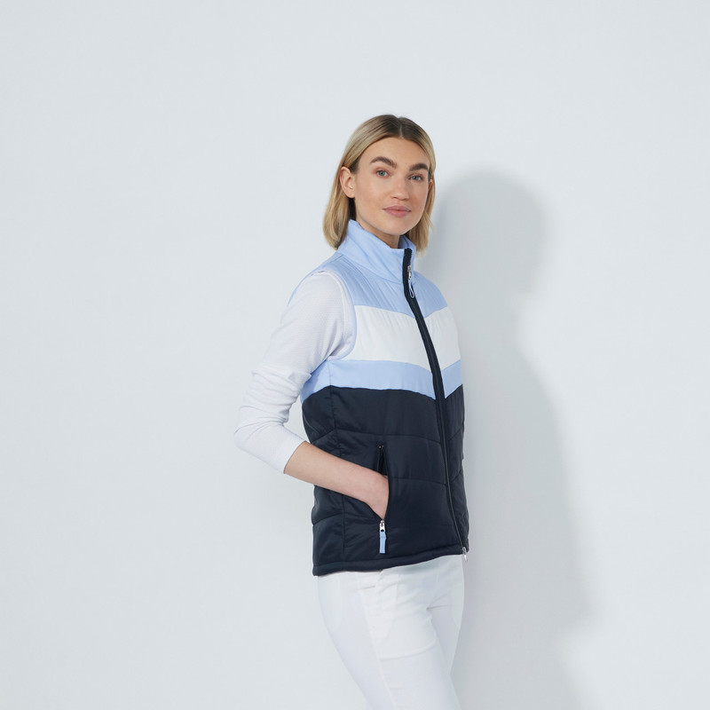 Daily Sports Block-Striped Navy/Heron Blue Padded Vest Daily Sports Block-Striped Navy/Heron Blue Padded Vest
