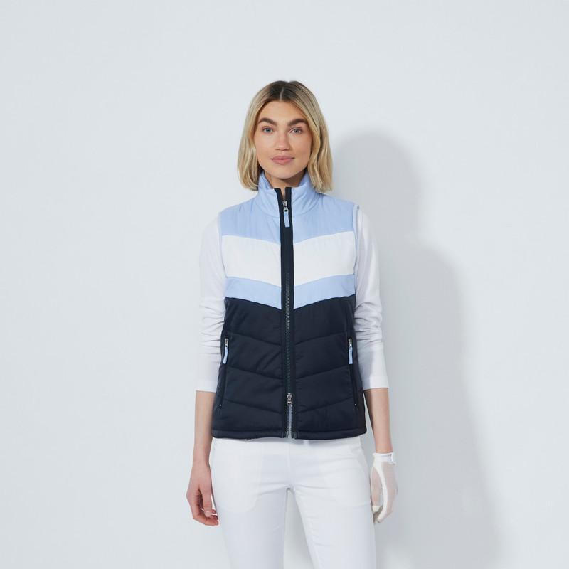 Daily Sports Block-Striped Navy/Heron Blue Padded Vest Daily Sports Block-Striped Navy/Heron Blue Padded Vest
