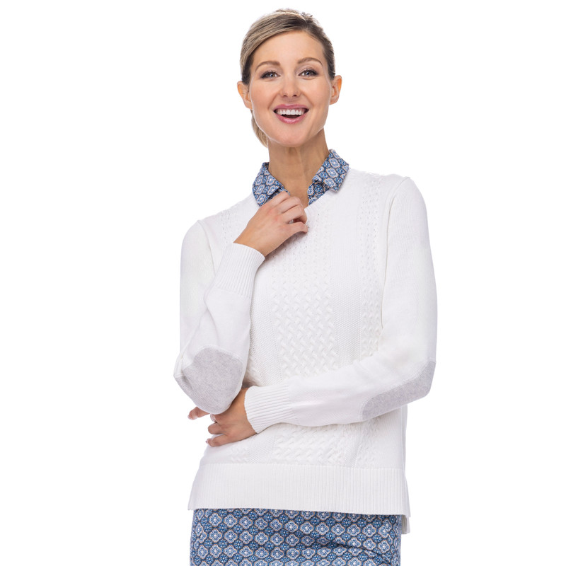 BelynKey Edie Chalk/Biscotti Sweater