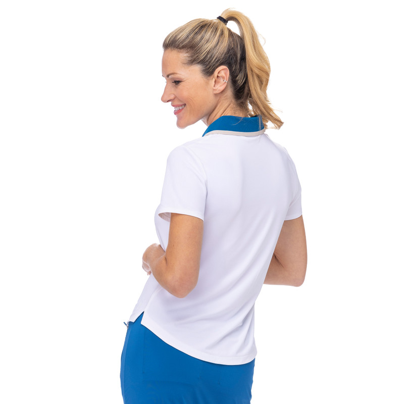 BelynKey Parker Chalk/Peacock Short Sleeve Polo