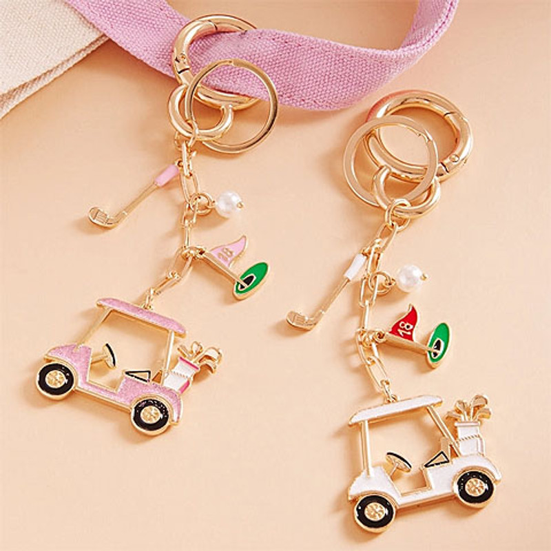 Golf Cart Shaped Bag Charm & Keychain
