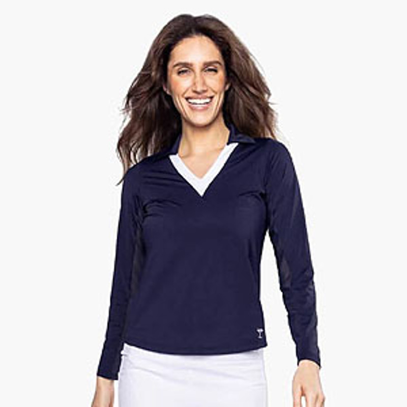 Golftini Say Yes Long Sleeve V-Neck Polo