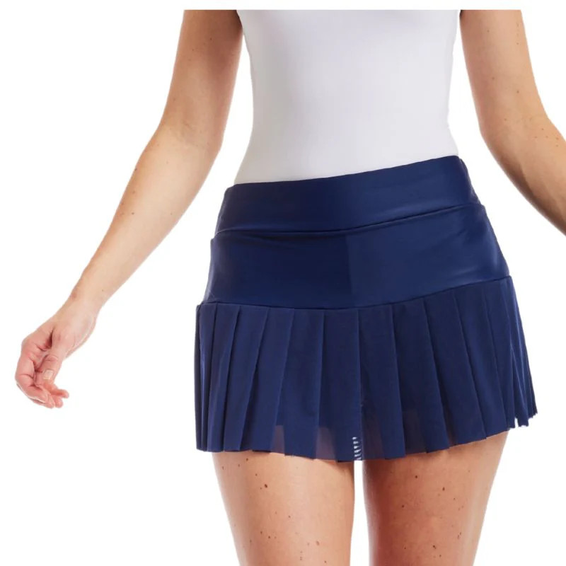 TzuTzu Piper Navy Mesh Pleat Skort