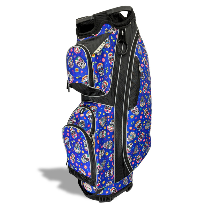 Taboo Golf Sugar Skulls Blue 14-Way Lightweight Cart Bag
