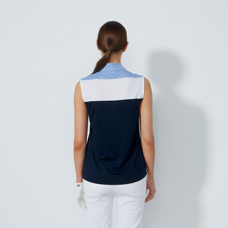 Daily Sports Dark Navy Block Sleeveless Mock