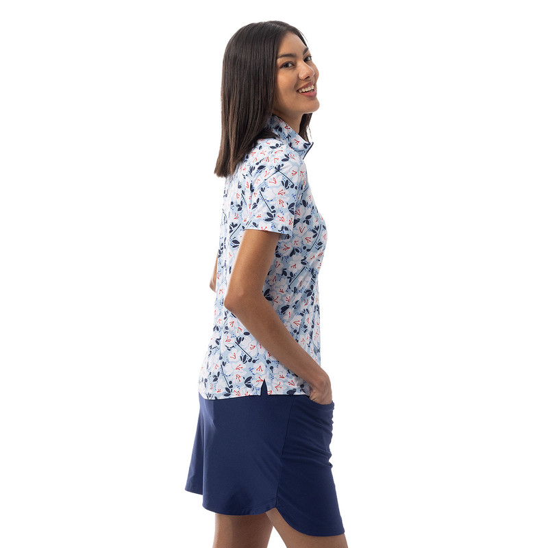 SanSoleil Puttercup SolairCool Short Sleeve Mock