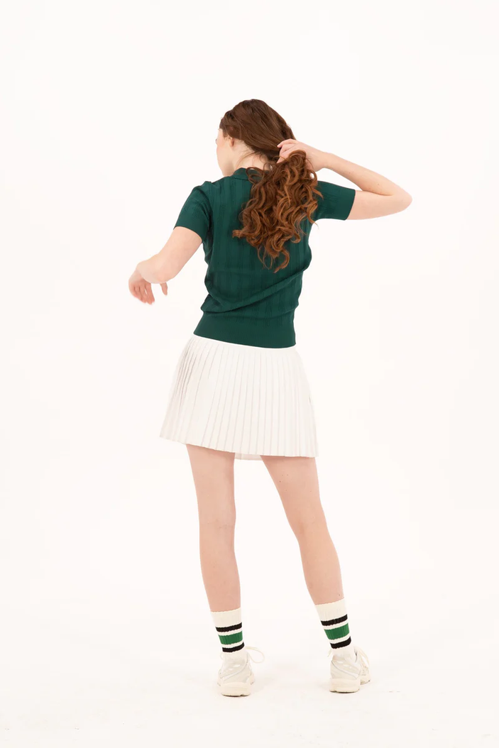 Foray Short Sleeve Pine Green Knit Polo