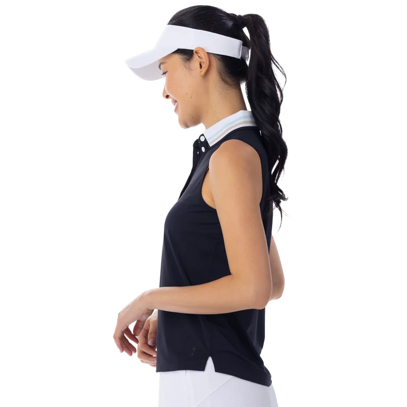 BelynKey Pippa Onyx/Cloud Blue Sleeveless Polo