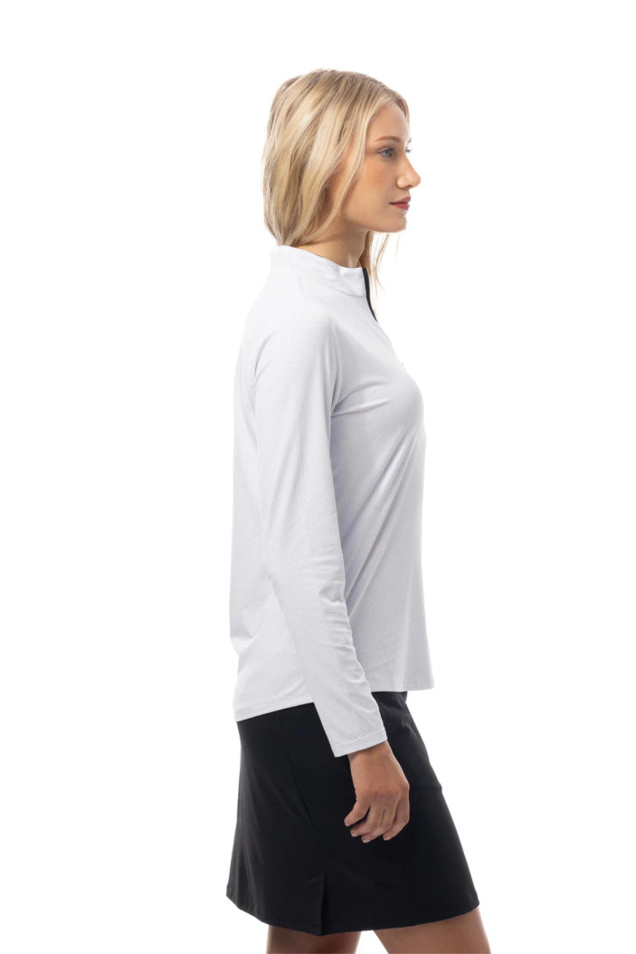 SanSoleil  Embroidered Cheers Cool Ultra‑Mesh Zip Mock