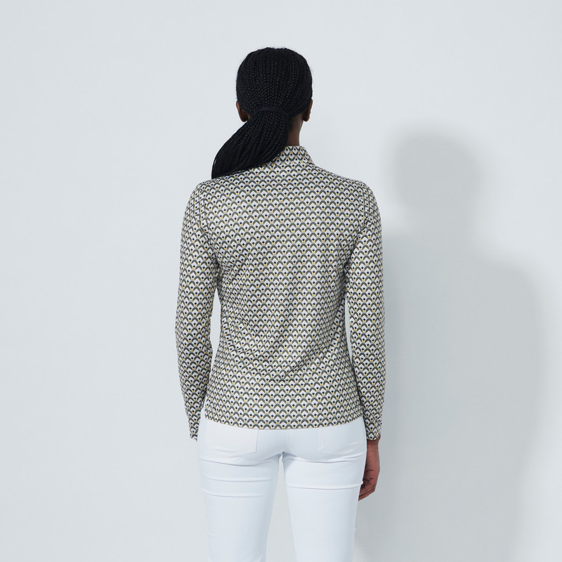 Daily Sports Diamond Geo Printed Air Long Sleeve Polo