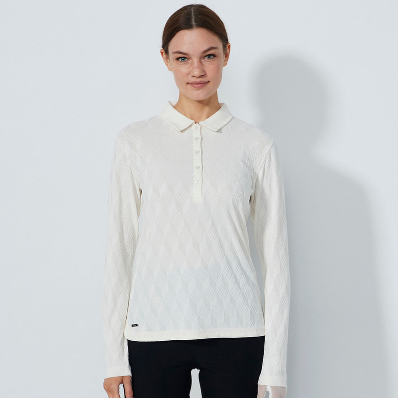 Daily Sports Graphic Jacquard Long Sleeve Golf Polo