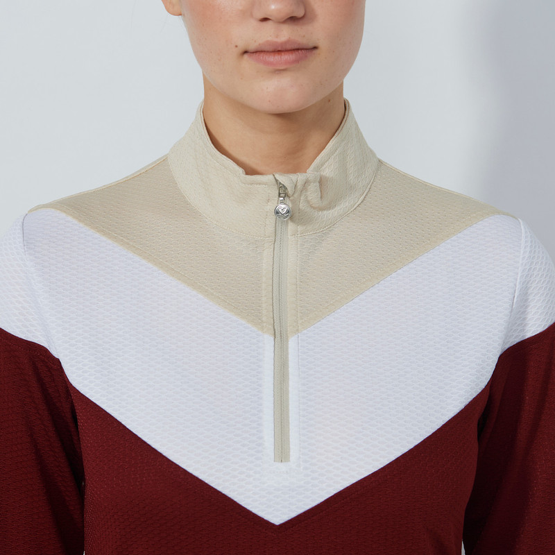 Daily Sports Winery Block Long Sleeve Mock