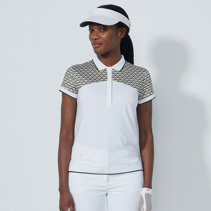Daily Sports Diamond Geo Print Air Insert Cap Sleeve Polo