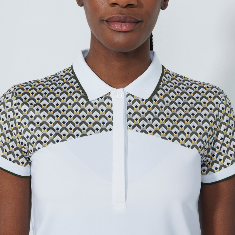 Daily Sports Diamond Geo Print Air Insert Cap Sleeve Polo
