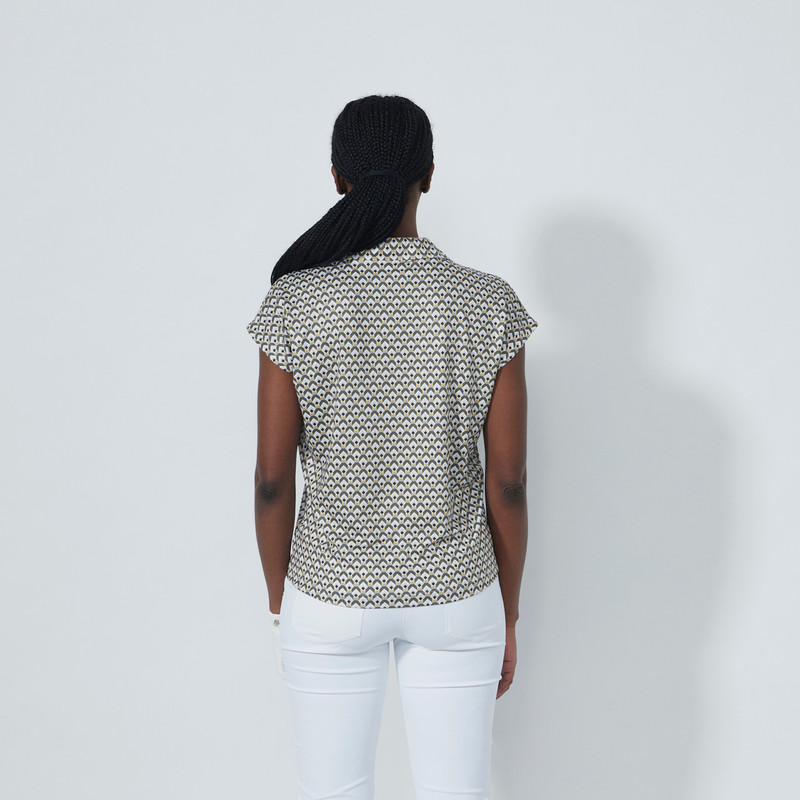 Daily Sports Diamond Geo Printed Air Cap Sleeve Polo