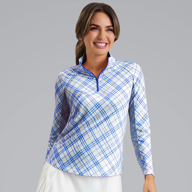 IBKUL Tony Plaid Long Sleeve Mock