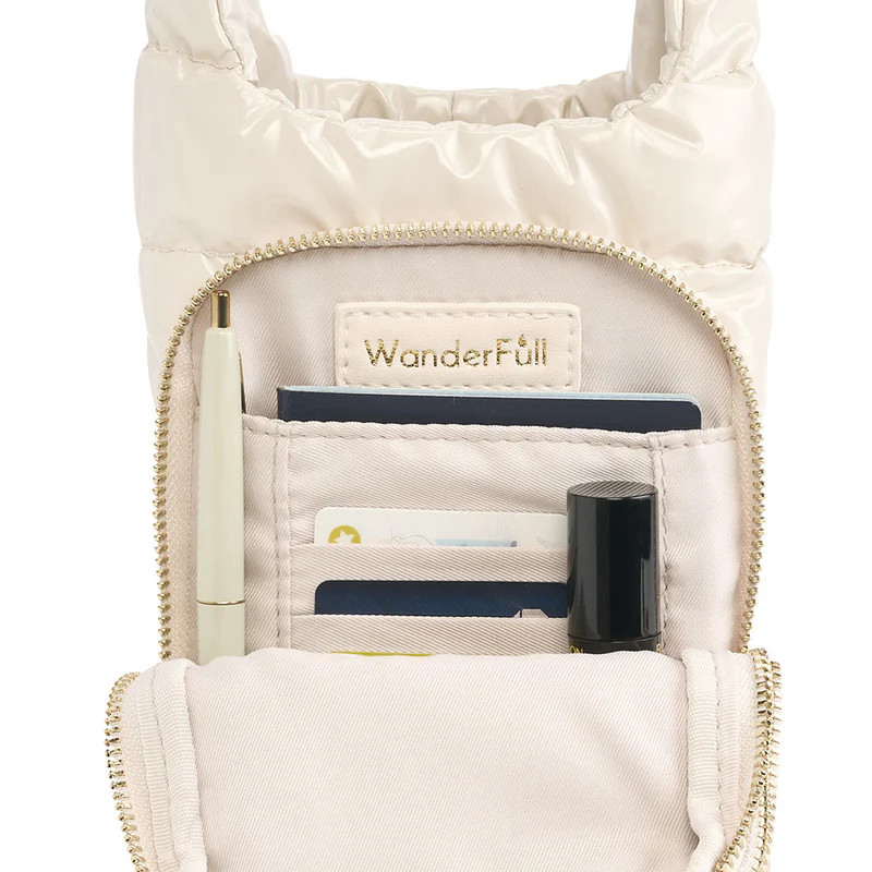 Wanderfull Ivory Lacquer HydroBag® with Ski Embroidery and Après Ski Strap