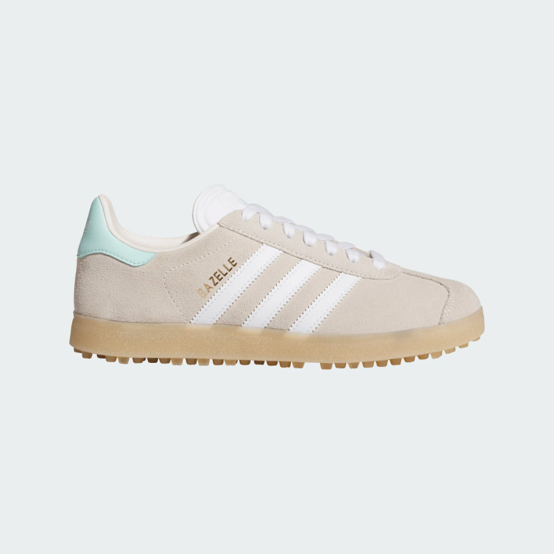 Adidas Gazelle Beige/Mint Spikeless Golf Shoe 