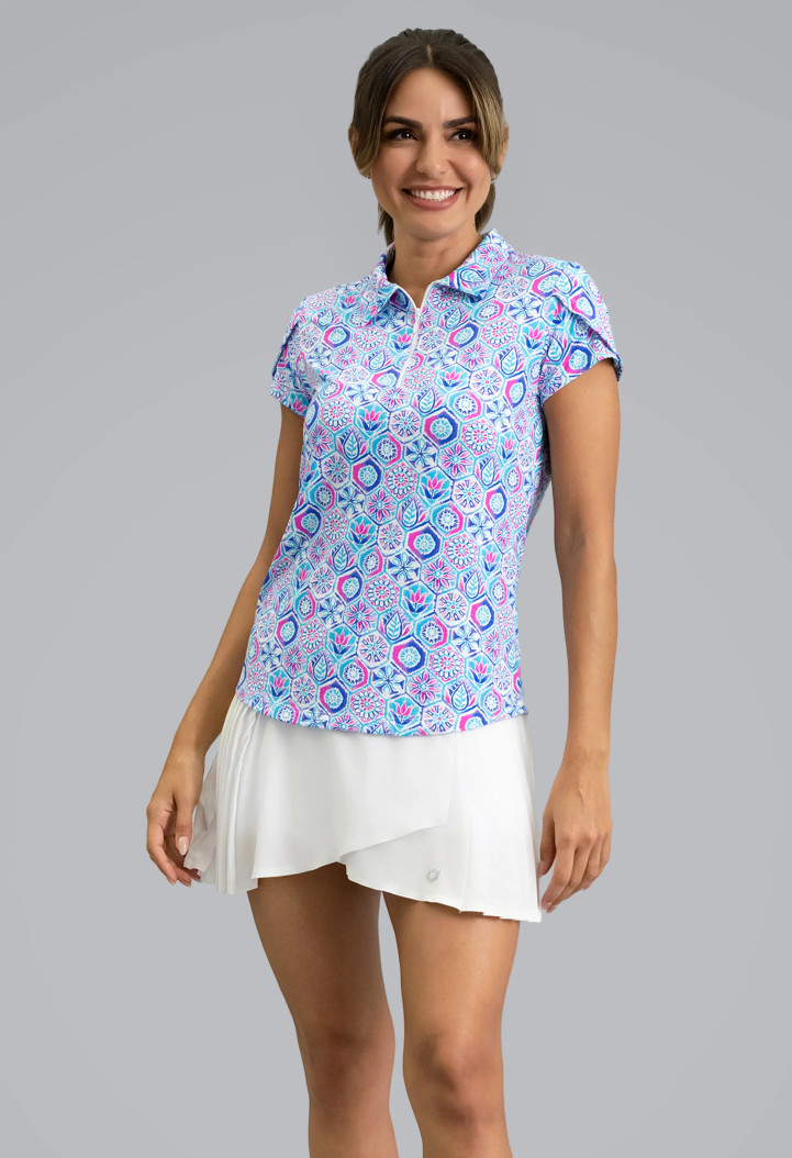 IBKUL Alexis Tulip Sleeve Polo