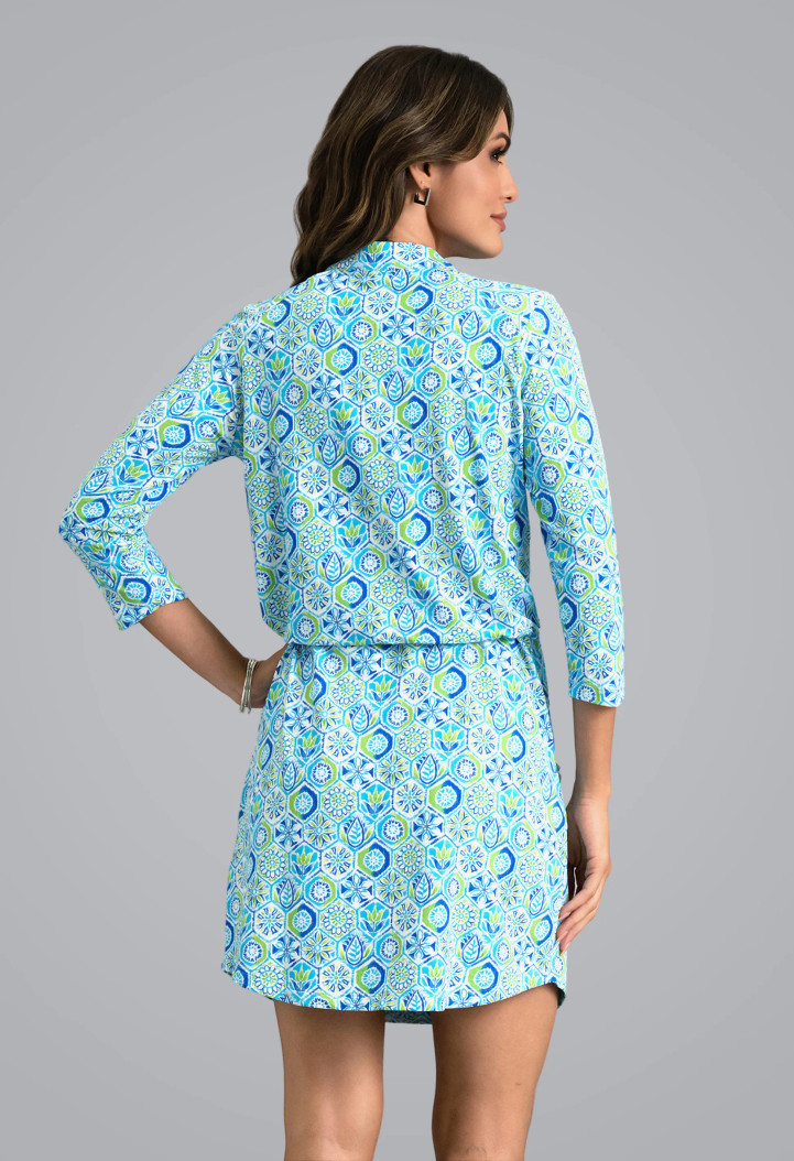 IBKUL Alexis 3/4 Sleeve Drawstring Dress