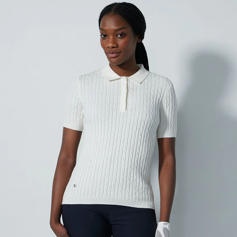 Daily Sports Madelene Cable Knit Short Sleeve Polo {PS26]