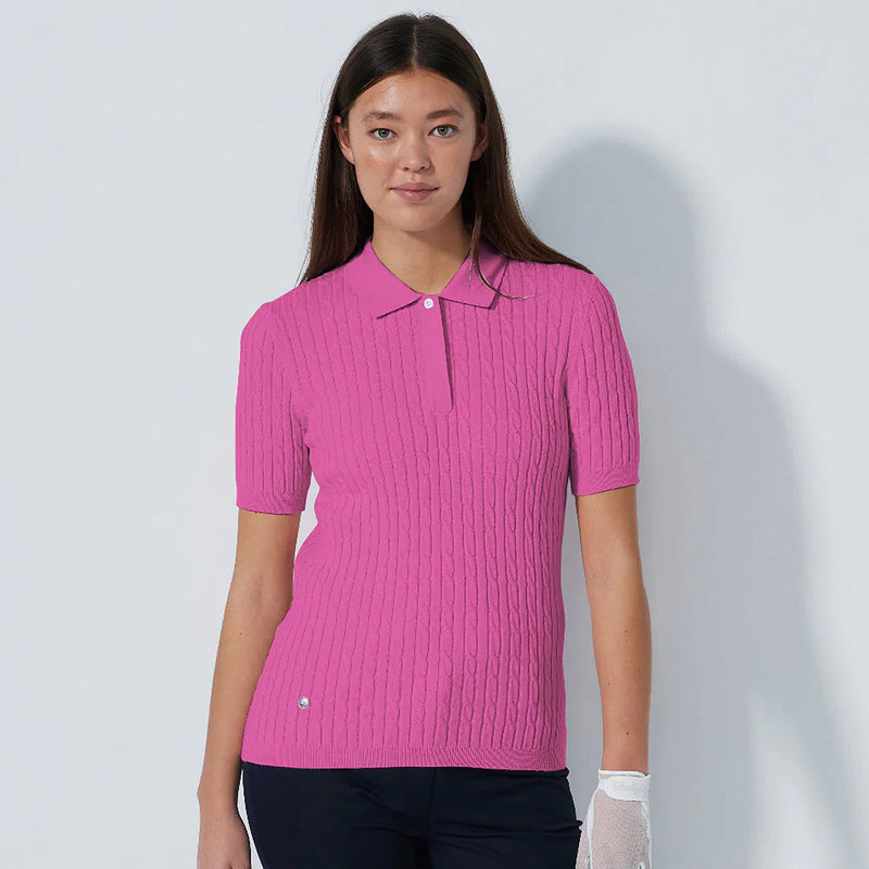 Daily Sports Madelene Cable Knit Short Sleeve Polo {PS26]