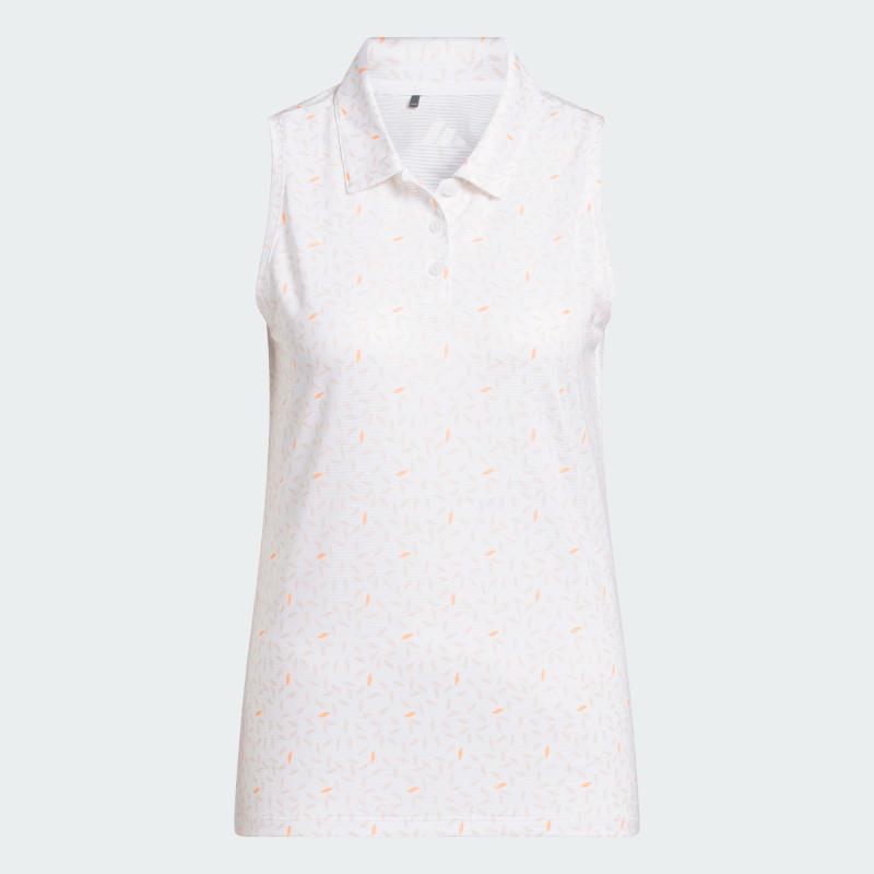 Adidas Ultimate365 White/Dusky Orange Ottoman Sleeveless Polo
