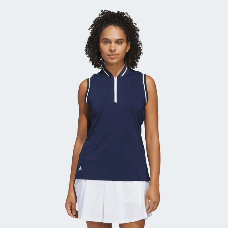 Adidas Ultimate365 Piped Sleeveless Polo