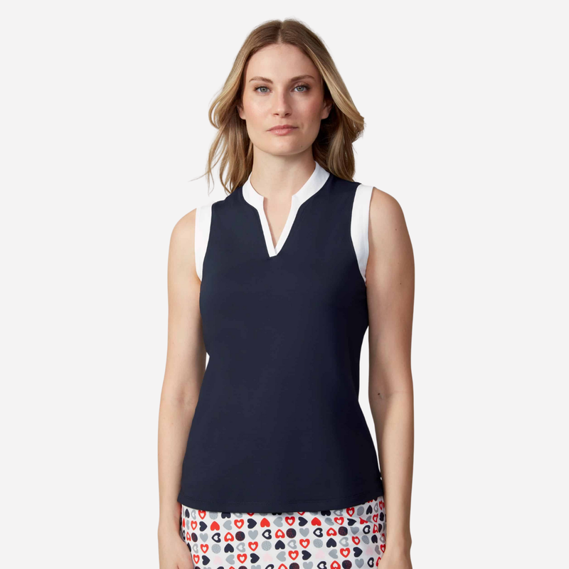 Swing Control Contrast Sleeveless Top