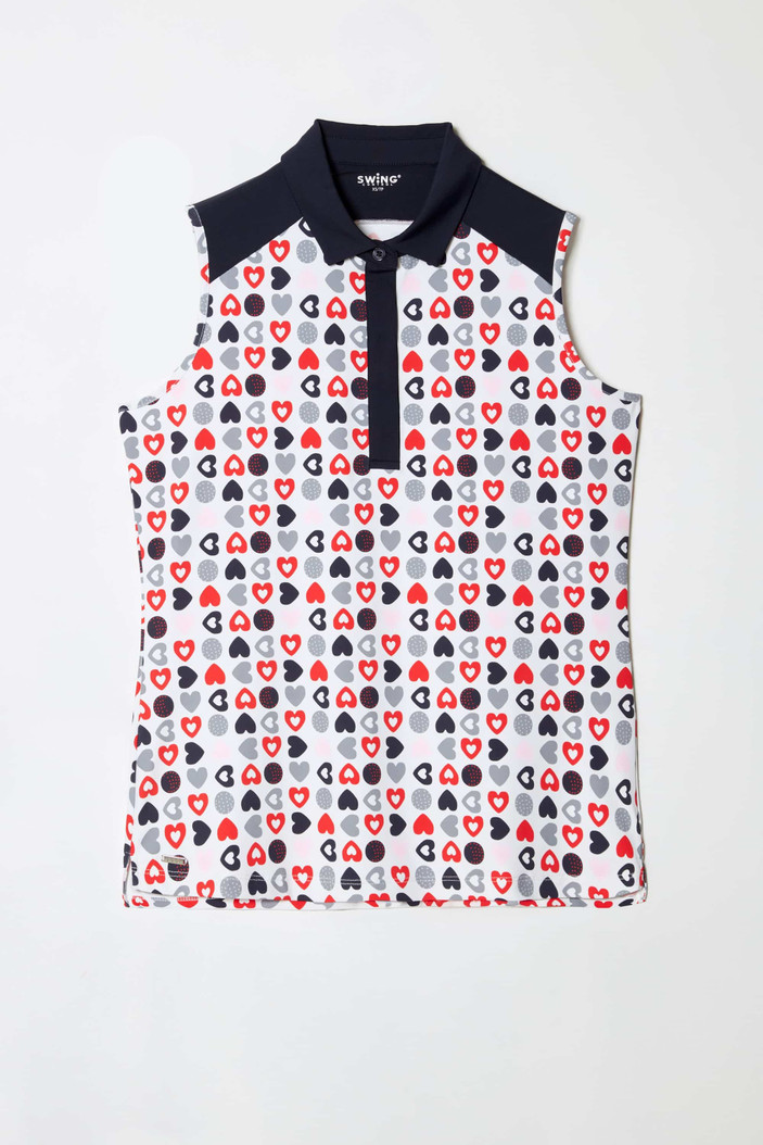 Swing Control Navy Hearts Sleeveless Velocity Top