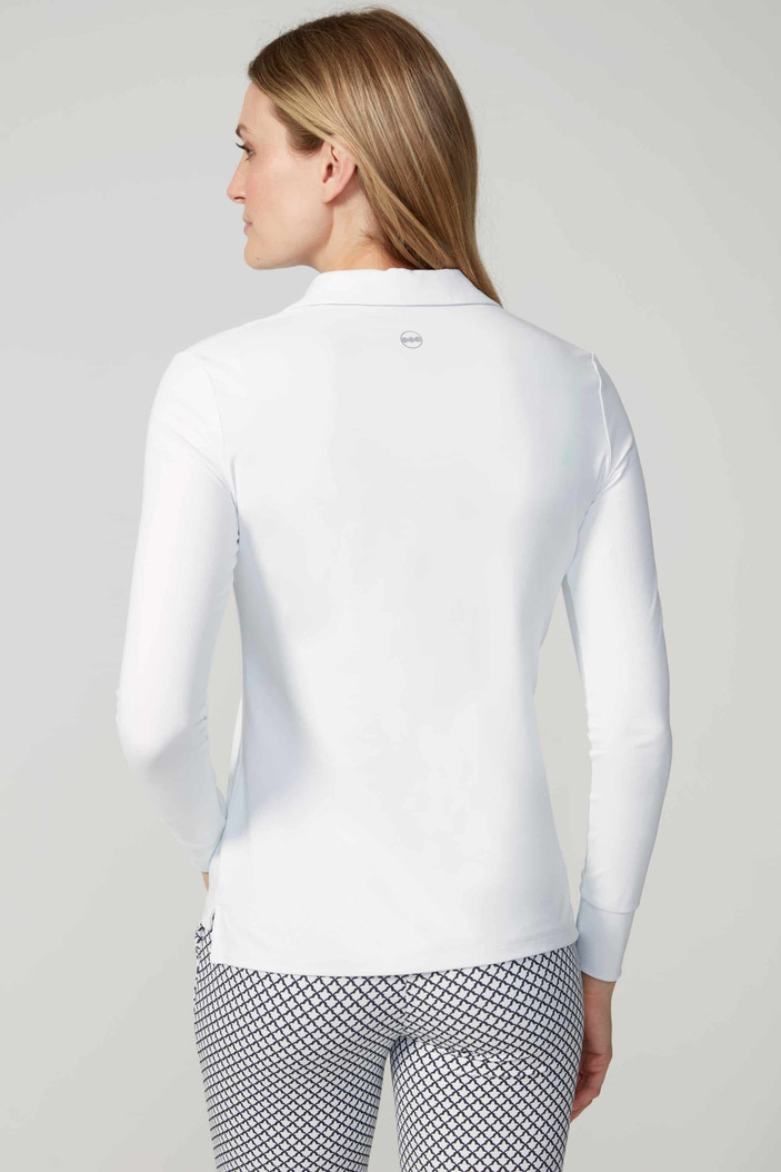 Swing Control Solid Long Sleeve Collared Velocity Top