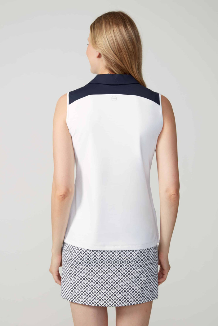 Swing Control Color Block Sleeveless Polo